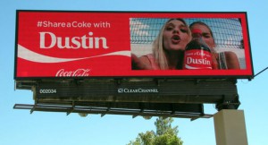 inbound and outbound billboard share a coke